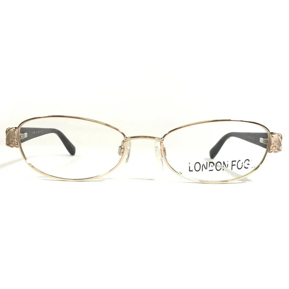 London Fog Eyeglasses Frames LF405 04 Brown Gold Round Full Rim 53-17-135
